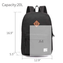 Lightweight Backpack For School, VASCHY Classic Basic Water Resistant Casual Daypack For Travel With Bottle Side Pockets (Black) -Backpack Shop 51ptgvlWVlL