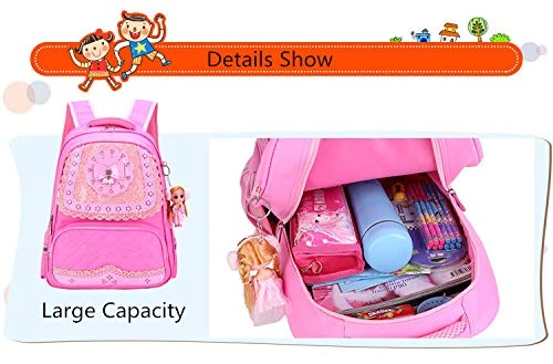 Meetbelify Big Kids School Backpack For Boys Kids Elementary School Bags Out Door Day Pack (pink Bag) 2 Meetbelify Big Kids School Backpack For Boys Kids Elementary School Bags Out Door Day Pack (pink Bag) - Image 2