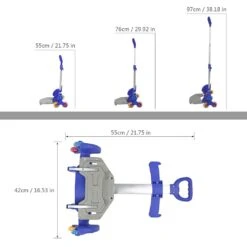 Wheeled Backpack Cart,Aluminium Alloy Folding Trolley Cart For Backpack (Blue, 6 Wheels) -Backpack Shop 51wO 2Be6zPlL