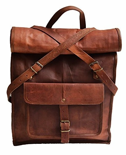 23" Brown Leather Backpack Vintage Rucksack Laptop Bag Water Resistant Roll Top College Bookbag Comfortable Lightweight Travel Hiking/picnic For Men 1 23" Brown Leather Backpack Vintage Rucksack Laptop Bag Water Resistant Roll Top College Bookbag Comfortable Lightweight Travel Hiking/picnic For Men