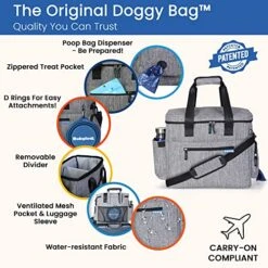 Rubyloo The Original Doggy Bag™- Dog Travel Bag For Supplies With 2 BPA-Free Collapsible Dog Bowls, 2 Dog Food Travel Containers-A Dog Travel Kit For Road Trips Or Weekend Away. Airline Approved -Backpack Shop 51zxEW5xL1L
