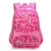 Ladyzone Camo School Backpack Lightweight Schoolbag Travel Camp Outdoor Daypack Bookbag For Your Children (Rosy)