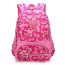 Ladyzone Camo School Backpack Lightweight Schoolbag Travel Camp Outdoor Daypack Bookbag For Your Children (Rosy)