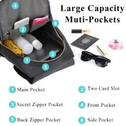 COOFIT Black Faux Leather Backpack For Women Schoolbag Casual Daypack 10 COOFIT Black Faux Leather Backpack For Women Schoolbag Casual Daypack -Backpack Shop 610VKQwon4L