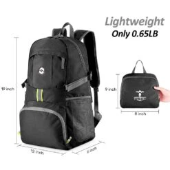 OlarHike Lightweight Travel Backpack, 35L Water Resistant Packable Traveling/Hiking Backpack Daypack For Men & Women, Multipurpose Use, Black 13 OlarHike Lightweight Travel Backpack, 35L Water Resistant Packable Traveling/Hiking Backpack Daypack For Men & Women, Multipurpose Use, Black -Backpack Shop 611CXo6Qn9L