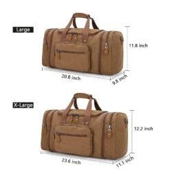 Plambag Canvas Duffle Bag For Travel, 50L Duffel Overnight Weekend Bag(Coffee) -Backpack Shop 612CAdSYKJL