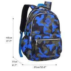Ladyzone Camo School Backpack Lightweight Schoolbag Travel Camp Outdoor Daypack Bookbag For Your Children (Camouflage Blue（NS）) -Backpack Shop 612ym9OWJyL