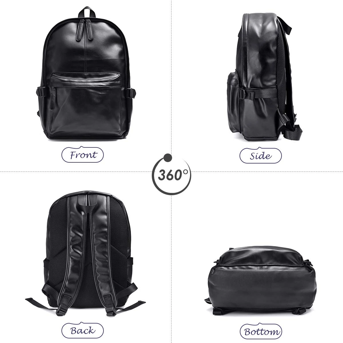 Vintage PU Leather Backpack, OURBAG Outdoor School College Bookbag Fit Laptop Computer Backpack For Man And Woman 2 Vintage PU Leather Backpack, OURBAG Outdoor School College Bookbag Fit Laptop Computer Backpack For Man And Woman - Image 2