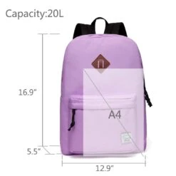 Lightweight Backpack For School, VASCHY Classic Basic Water Resistant Casual Daypack For Travel With Bottle Side Pockets (Orchid) -Backpack Shop 613kI3XNdmL