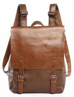 Kenox Vintage PU Leather Laptop Backpack Knapsack Rucksack Weekender Daypack Bag