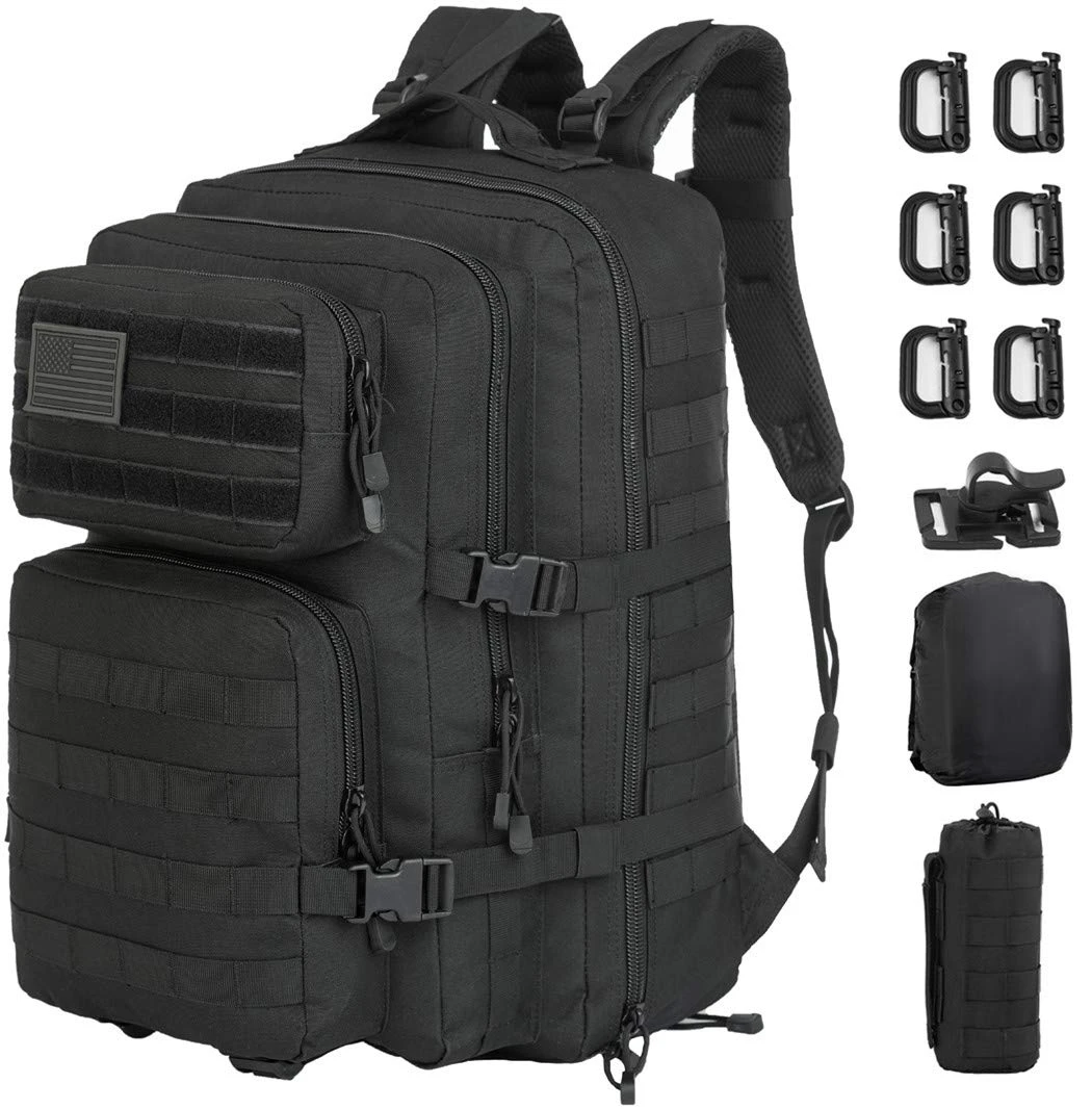 GZ XINXING 3 Day Assault Pack Military Tactical Army Molle Rucksack Backpack Bug Out Bag Hiking Daypack For Hunting Camping Hiking Traveling (Black1) 1 GZ XINXING 3 Day Assault Pack Military Tactical Army Molle Rucksack Backpack Bug Out Bag Hiking Daypack For Hunting Camping Hiking Traveling (Black1)