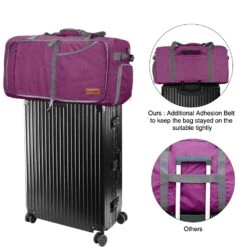 Canway 65L Travel Duffel Bag, Foldable Weekender Bag With Shoes Compartment For Men Women Water-proof & Tear Resistant (Lavender Purple, 65L) -Backpack Shop 618r 2BAeWEEL