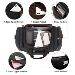 Plambag Canvas Duffle Bag For Travel, 50L Duffel Overnight Weekend Bag(Dark Gray) -Backpack Shop 619WoCYsQOL