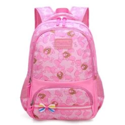 Ladyzone Camo School Backpack Lightweight Schoolbag Travel Camp Outdoor Daypack Bookbag For Your Children (Pink)