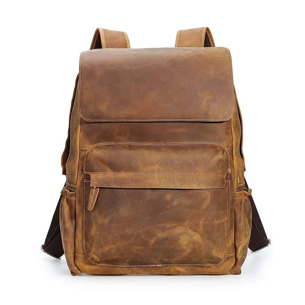 Tiding Retro 15.6 Inch Genuine Cowhide Leather Laptop Backpack Large Capacity Travel Bag Schoolbag Bookbag Daypack For Men 7 Tiding Retro 15.6 Inch Genuine Cowhide Leather Laptop Backpack Large Capacity Travel Bag Schoolbag Bookbag Daypack For Men - Image 7
