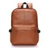 Vintage PU Leather Backpack, OURBAG Outdoor School College Bookbag Fit Laptop Computer Backpack Brown