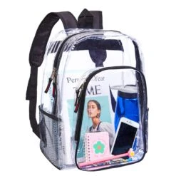Heavy Duty Clear Backpack,Transparent Vinyl Backpack With Adjustable Straps, See Through Backpack For Work ,School,Security Travel And Sports