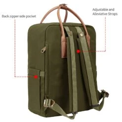KALIDI Classic Backpack For Women,15 Inches Laptop Vintage Canvas Leather Backpack Camping Rucksack Travel Outdoor Daypack College School Bag (Army Green-Leather) 11 KALIDI Classic Backpack For Women,15 Inches Laptop Vintage Canvas Leather Backpack Camping Rucksack Travel Outdoor Daypack College School Bag (Army Green-Leather) -Backpack Shop 61NrDRiBhqL