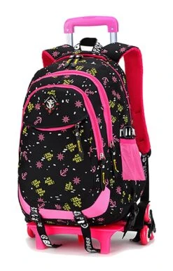 Meetbelify Girls Rolling Backpack With Wheels Big Kids Wheel Backpack For Girls