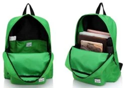 Lightweight Backpack For School, VASCHY Classic Basic Water Resistant Casual Daypack For Travel With Bottle Side Pockets (Green) -Backpack Shop 61TF8gaWAhL