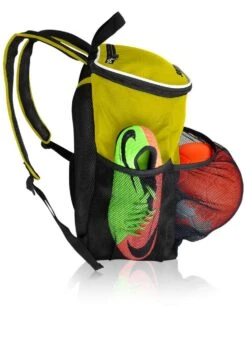 Soccer Backpack With Ball Holder Compartment - | Bag Fits All Soccer Equipment & Gym Gear (Black) (Yellow) -Backpack Shop 61Tg 2BPU rjL