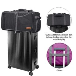 Canway 65L Travel Duffel Bag, Foldable Weekender Bag With Shoes Compartment For Men Women Water-proof & Tear Resistant (Panther Black, 65L) -Backpack Shop 61X6hNo j 2BL