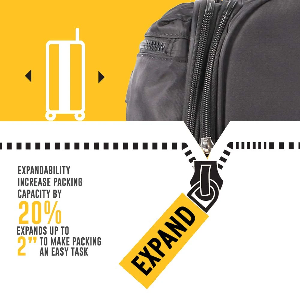 LUCAS Designer Luggage Collection - Expandable 28 Inch Softside Bag - Durable Large Ultra Lightweight Checked Suitcase With 8-Rolling Spinner Wheels (Black) 5 LUCAS Designer Luggage Collection - Expandable 28 Inch Softside Bag - Durable Large Ultra Lightweight Checked Suitcase With 8-Rolling Spinner Wheels (Black) - Image 5