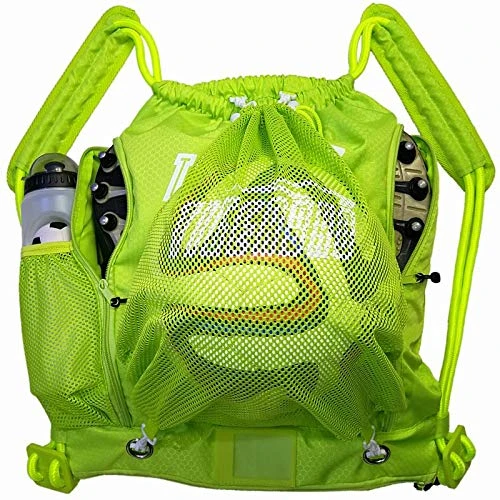 Tigerbro Soccer Backpack Basketball Sackpack With Detachable Mesh Sack Green Football Gear Bag With Nylon Ball Holder Shoe Compartment Waterproof For Boys Girls Women Men 7 Tigerbro Soccer Backpack Basketball Sackpack With Detachable Mesh Sack Green Football Gear Bag With Nylon Ball Holder Shoe Compartment Waterproof For Boys Girls Women Men - Image 7