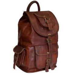 Parrys Leather World 20" Rustic Vintage Leather Backpack Bag Rucksack Laptop Bag Briefcase Messenger Bag Computer Bag For Men Women Backpack Brown Leather Bag Office Briefcase For Men Women Pittu Bag -Backpack Shop 61 2BwL9z5OeL