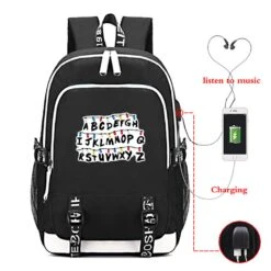 Stranger Things Backpack With USB Charging Port School Boys Girls Bookbag Laptop Backpack For Teens -Backpack Shop 61aq8MUyx3L