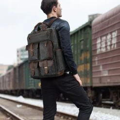 S-ZONE Vintage Crazy Horse Genuine Leather Backpack 11 S-ZONE Vintage Crazy Horse Genuine Leather Backpack -Backpack Shop 61boV7BdwnL