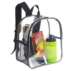 Stadium Approved Clear Mini Backpack - Heavy Duty Reflective Transparent Backpack For Concert, Security Travel &Sports