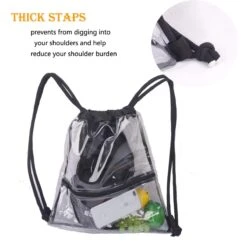 Heavy-duty Large Clear Drawstring Bag Waterproof PVC Drawstring Backpack With Front And Inner Pockets 12 Heavy-duty Large Clear Drawstring Bag Waterproof PVC Drawstring Backpack With Front And Inner Pockets -Backpack Shop 61cUjnnfuwL