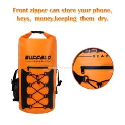 Buffalo Gear Portable Insulated Backpack Cooler Bag - Hands-Free And Collapsible, Waterproof And Soft-Sided Cooler Backpack For Hiking, The Beach, Picnics,Camping, Fishing - Orange,35 Liters,30 Can -Backpack Shop 61dtJ5oCDVL