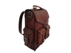 15" Vintage Leather Backpack Laptop Messenger Bag