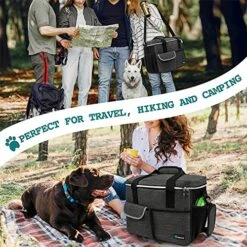 PetAmi Dog Travel Bag | Airline Approved Tote Organizer With Multi-Function Pockets, Food Container Bag And Collapsible Bowl | Perfect Weekend Pet Travel Set For Dog, Cat (Charcoal, Large) 9 PetAmi Dog Travel Bag | Airline Approved Tote Organizer With Multi-Function Pockets, Food Container Bag And Collapsible Bowl | Perfect Weekend Pet Travel Set For Dog, Cat (Charcoal, Large) -Backpack Shop 61fbRqR9SIL