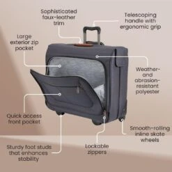 Ricardo Beverly Hills Montecito 2.0 Softside Wheeled Rolling Garment Bag For Travel, Men And Women, Built-in Suit Compartment, 23-inch, Grey -Backpack Shop 61fhgAcRlmL