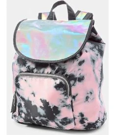 Justice Girls Pink Holo Dye Effect Rucksack Backpack