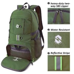 OlarHike Lightweight Travel Backpack, 35L Water Resistant Packable Traveling/Hiking Backpack Daypack For Men & Women, Multipurpose Use, Green 13 OlarHike Lightweight Travel Backpack, 35L Water Resistant Packable Traveling/Hiking Backpack Daypack For Men & Women, Multipurpose Use, Green -Backpack Shop 61hnk7R6F4L