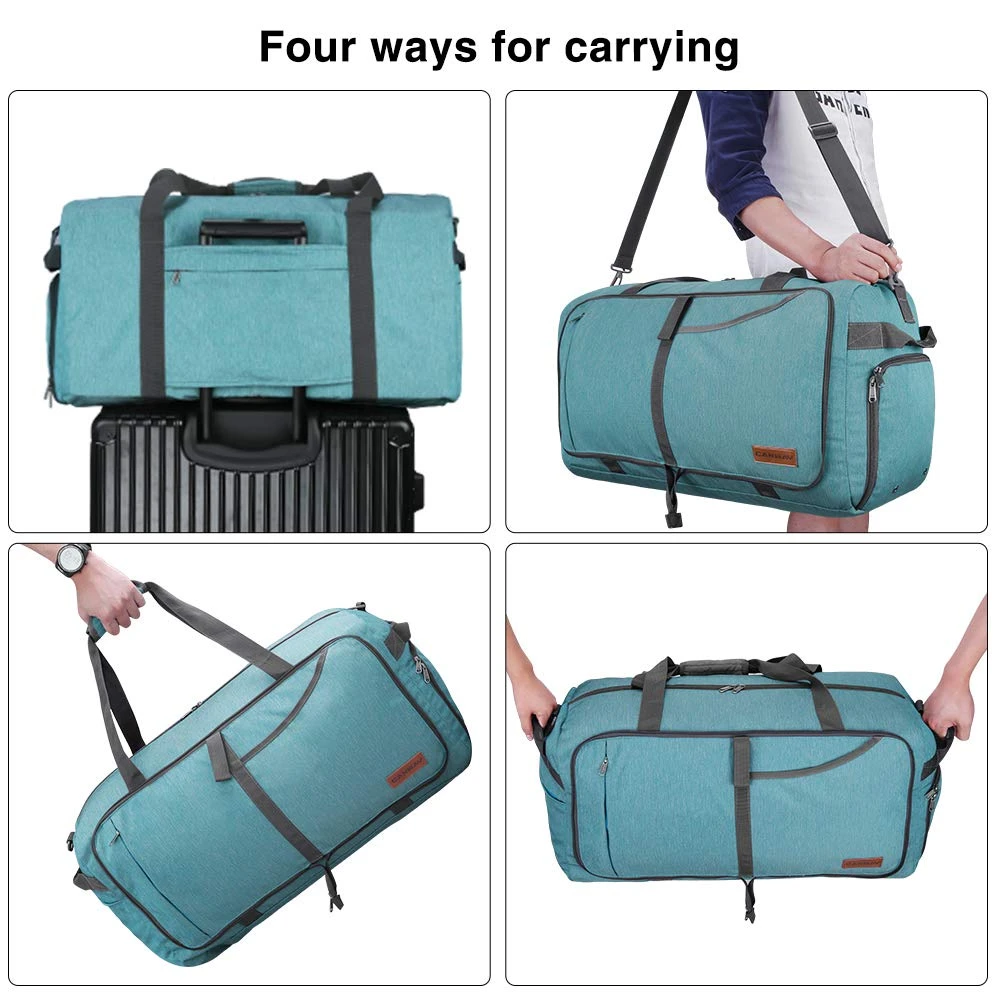 Canway 65L Travel Duffel Bag, Foldable Weekender Bag With Shoes Compartment For Men Women Water-proof & Tear Resistant 5 Canway 65L Travel Duffel Bag, Foldable Weekender Bag With Shoes Compartment For Men Women Water-proof & Tear Resistant - Image 5