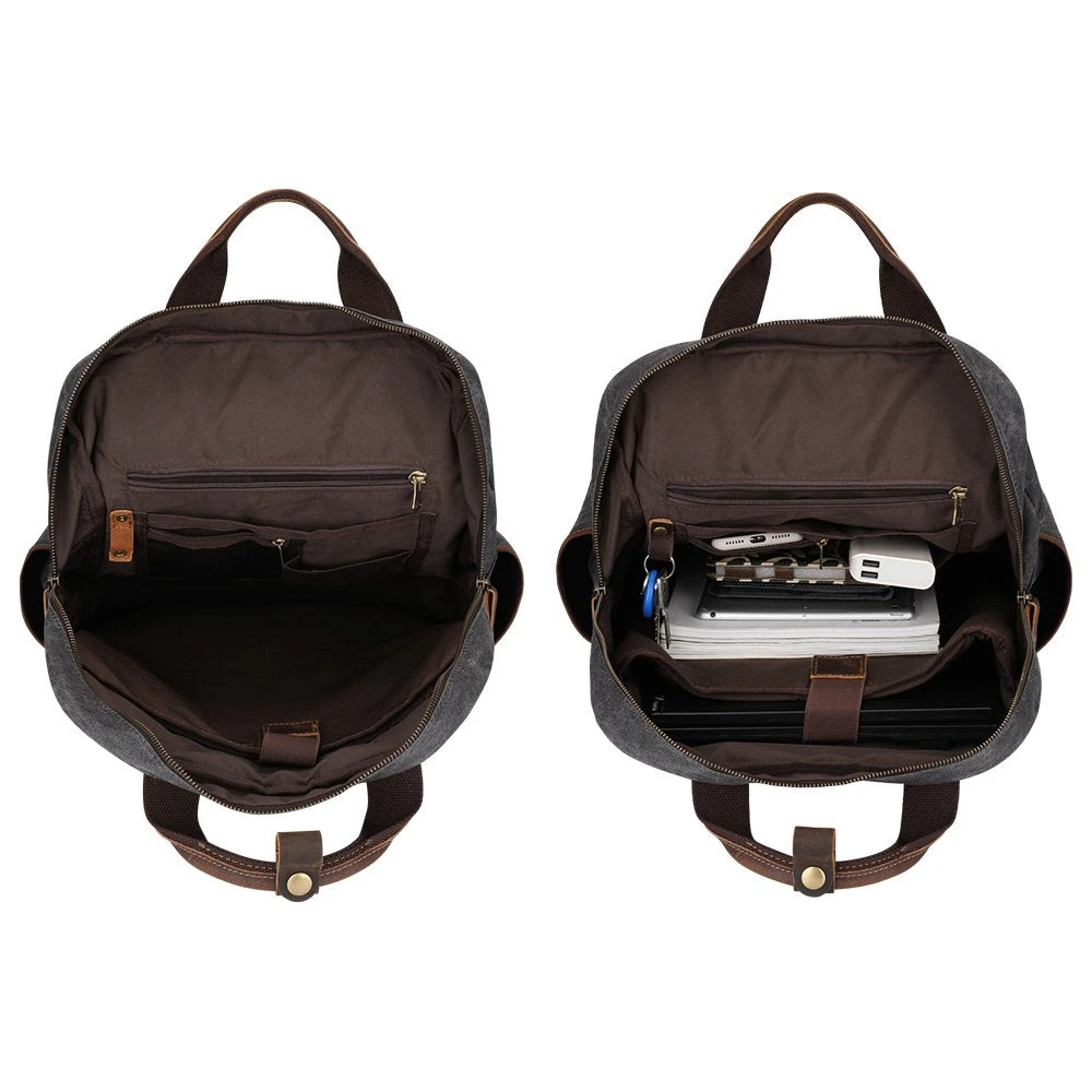 S-ZONE Vintage Crazy Horse Genuine Leather Backpack 4 S-ZONE Vintage Crazy Horse Genuine Leather Backpack - Image 4