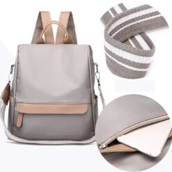 COOFIT Womens Backpack Casual Daypack Anti-theft Backpack Nylon Backpack Small Khaki -Backpack Shop 61kUiWQ1yQL