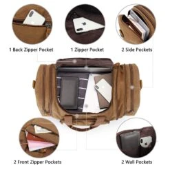 Plambag Canvas Duffle Bag For Travel, 50L Duffel Overnight Weekend Bag(Coffee) -Backpack Shop 61kr6SBrTgL