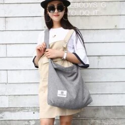 Fanspack Women's Canvas Hobo Handbags Simple Casual Top Handle Tote Bag Crossbody Shoulder Bag Shopping Work Bag (Light Grey) 13 Fanspack Women's Canvas Hobo Handbags Simple Casual Top Handle Tote Bag Crossbody Shoulder Bag Shopping Work Bag (Light Grey) -Backpack Shop 61mcjiDyrEL