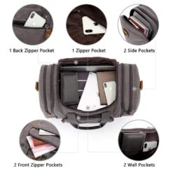 Plambag Canvas Duffle Bag For Travel, 50L Duffel Overnight Weekend Bag(Gray) -Backpack Shop 61oCND1zbCL