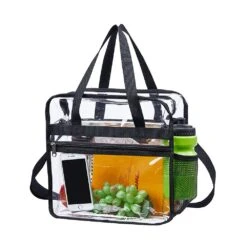 Clear Bag Stadium Approved,NCAA NFL&PGA Security Approved Clear Tote Bag With Multi-Pockets And Adjustable Shoulder Strap,Perfect For Work, School, Sports Games And Concerts-12 X12 X6