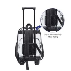 Magicbags Rolling Clear Backpack, Heavy Duty Cold-Resistant Security Transparent PVC Backpack With Wheels -Backpack Shop 61p4gCF54JL