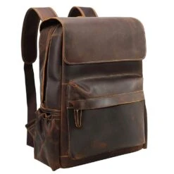 Tiding 15.6 Inch Vintage Men's Crazy Horse Cowhide Real Leather Laptop Backpack Large Capacity Travel Bag Bookbag With YKK Zipper -Backpack Shop 61p9oheylsL