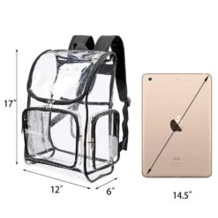 Heavy Duty Clear Backpack Security Transparent PVC Backpack For Work, Security Check -Backpack Shop 61sEgHHZLmL
