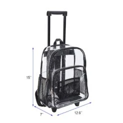Magicbags Rolling Clear Backpack, Heavy Duty Cold-Resistant Security Transparent PVC Backpack With Wheels -Backpack Shop 61sGFrLlKiL